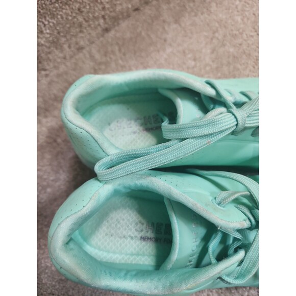 Skechers "Uno" Mint Green Sneakers w/ Wedge in Heel Size 7.5 - Picture 6 of 11